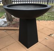 Bird Bath - Suzi Bowl on Stand - Charcoal Black