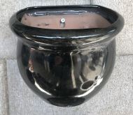 Wall Pot - Glazed - Shiny Black