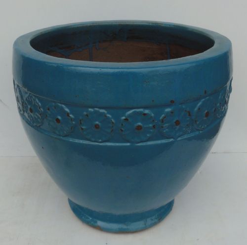 Tall Egg with Flowers - Blue